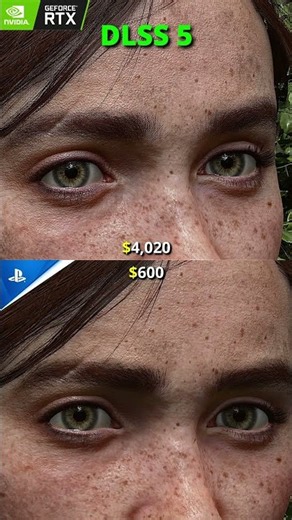 Skin Pores & Eyes (DLSS 5) | PS5 vs PC RTX 5080 | TLOU2 Graphics Comparison #shorts