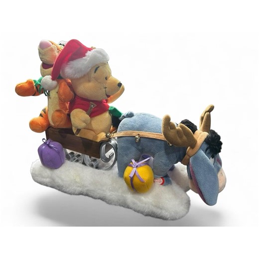 Winnie the Pooh Tigger Eeyore Plush Christmas Sleigh Ride W/ Music WORKS Disney - Etsy