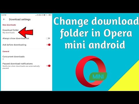 How to change download folder in Opera Mini android browser ?