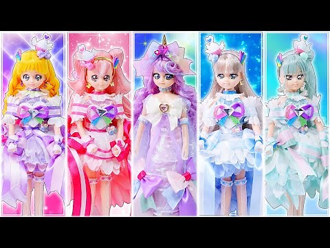 Transform your Licca-chan dolls into Wonderful Pretty Cure! Cure Nyammy, Cure Lilian, Cure Wonder...