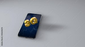 3G in a smartphone, 3D animation. 3D icon. High speed internet. smartphone online