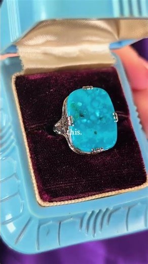 Art Deco Turquoise Ring | Vintage Fine Jewelry by Gilded Roach