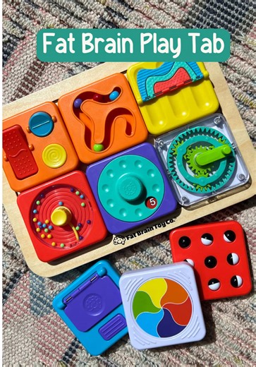 The Play Tab from Fat Brain is the ultimate sensory toy! With magnetic tiles that you can rearrange and switch out, it’s the perfect way for your little people to challenge their fine motor skills, be visually fascinated and discover cause and effect! You can also put the tiles on the fridge too! Additional tiles are available to collect so you can keep building and switching. #fatbraintoys #daisyandhen #sensorytoys #adelaide #sensoryplay