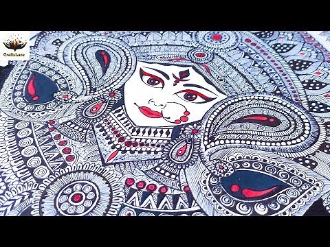 Hindu Goddess Durga Doodle Art | Maa Durga Zentangle Art/Mandala Art | Art Print | CraftsLane