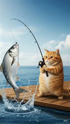 cat caught fish #cat #fish #dreamscreenai
