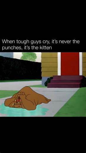 History Repeats on Instagram: "Follow me👉@history.repeats._ ​“Feed the Kitty” (1952), one of Chuck Jones’ most emotional classics. Marc Anthony, the big bulldog with a soft heart, secretly adopts a tiny stray kitten named Pussyfoot. After smuggling her into the house, he spends the whole short trying to protect her without letting his strict owner find out. The comedy comes from him panicking over every tiny thing she does — but the real punch is the scene where he thinks she’s been mixed into 