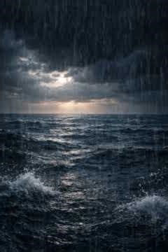 【嵐の海】激しい雨の音で集中する1分｜Rain & Ocean Storm Sounds #癒し #rain #rainoundforsleep #眠る