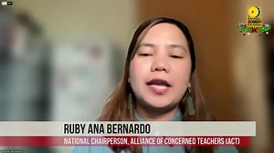 PANOORIN: Panayam kay Ruby "Titser Rubs" Bernardo hinggil sa mensahe ni Pang. Marcos Jr. ngayong Pambansang Buwan ng mga Guro. Aniya, ang nais marinig ng mga guro ay ang inaasahang makabuluhang dagdag-sweldo, makagurong promosyon, pagbibigay sa matagal nang delayed na PBB 2023, at paglalaan ng sapat na pondo sa edukasyon. | Alliance of Concerned Teachers-Philippines