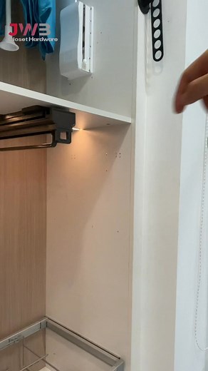 Scarves always getting messy? 🧣Try our Scarf Rack — it slides out smoothly and keeps everything tidy.You can hang scarves, ties, or even small accessories.👉 Check the video to see how it helps keep your closet neat!#ScarfRack #ClosetStorage #WardrobeIdeas #JWBClosetHardware | JWB Closet Hardware