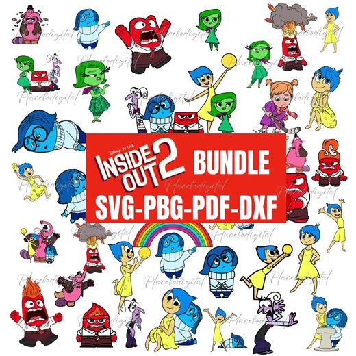 Inside Out Characters PNG SVG Bundle: Layered Files (digital Download) - Etsy