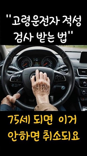 고령 운전자 적성 검사 받는 법 #쇼츠#생활#법률#안전