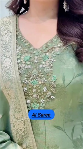 Elegant Green Anarkali Suit 💚 | Heavy Embroidery Party Wear 💃 #suit #suitdesign #shortvideo #viral