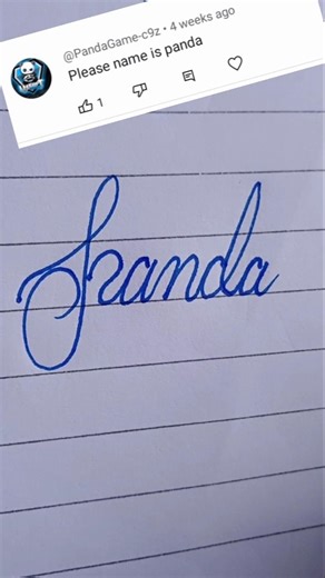 Panda write in cursive writing #tranding#shorts