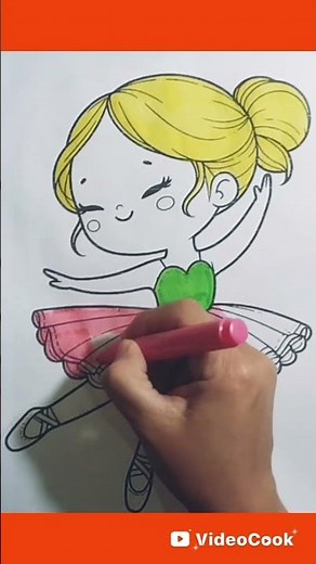 Cute Ballerina Coloring 💃✨ | Easy Art for Kids 🎨👧
