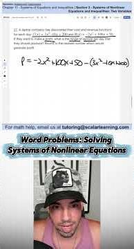 Word Problems: Solving Systems of Nonlinear Equations #maths #education #scalarlearning