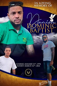 18K views · 156 reactions | Death leaves a heartache no one can heal, love leaves memory no one can steal.️•Damion Dominic Baptist•Sunrise: January 21st, 1994Sunrise: March 16th, 2024️ | Paulino's Funeral Home | Facebook