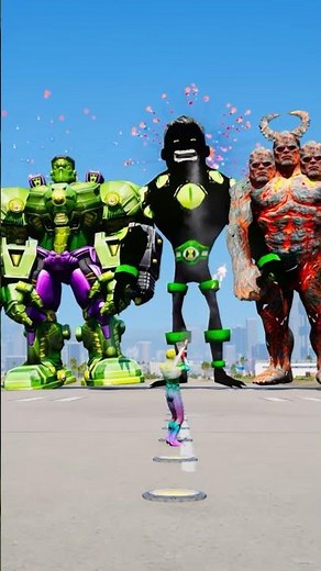 Random Superheroes VS Giant Titan & Giant Flash & hulk Brothers #youtubeshorts #ironman #139