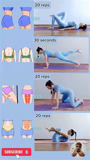 Full Body Mat Routine: Single-Leg Glute Bridges, Plank Leg Lifts, Bear Crawls & Core Crunches#shorts