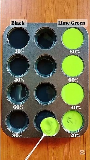 Neon Depth: Exploring Black and Lime Green Shades 💚🖤#colormixingmagic #colorpalette #colors #mix#asm