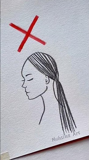 Draw Realistic Girl Hair in Simple Steps ✨ Beginner Frien #girlhairstyle #drawingtutorial #howtodraw