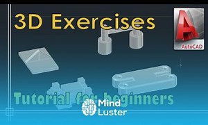Mind Luster - Learn Autocad 3D 4 Practice Exercises step by step