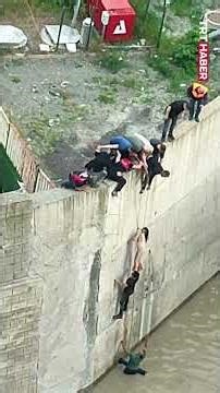 Footage has emerged showing the moment 11-year-old Eslem, who fell into a stream in Borçka, Artvi...