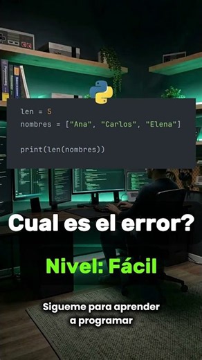 ¿Puedes encontrar el ERROR en Python? 🧠 #python #programacion #coding #programadores #shortsvideo