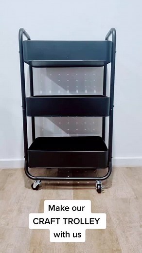 CRAFT TROLLEY Do you have a little person that loves to craft? Here's your answer to storing all their craft equipment in one place AND its on wheels! This CRAFT TROLLEY is 100% customisable and available now! #crafttrolley #craftstorage #kmart #ikea #organisedmum #organisedhome #professionalorganisergeelong #homesweetorganised