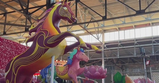 Chinese New Year Parade floats being finished for weekend festivities