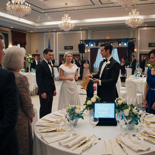 At My Daughter’s Wedding, She Was Handed a Housekeeping Set. My Son-in-Law Smiled, “Perfect.” Then I Asked Her to Open My Gift. The grand ballroom in Dallas looked like it belonged in a magazine—white roses spilling over crystal vases, soft blue blooms tucked between candles, a string quartet playing just low enough to feel like a heartbeat. Waiters moved through the tables with practiced ease, and for a moment I let myself believe this night would be nothing but light. Molly stood near the danc