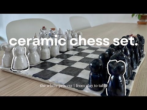 making a ceramic chess set ♟️ | from clay to table