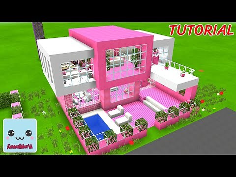 BIG Modern PINK HOUSE with POOL Kawaii World - TUTORIAL