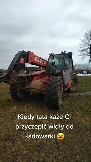 Manitou Telehandler in Action: Agricultural Humor