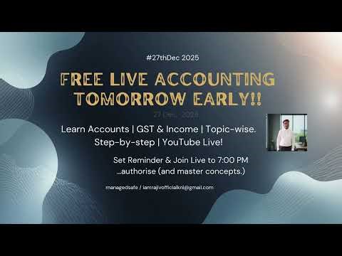 FREE LIVE Accounting Class | GST, Income Tax & Accounts | Topic-wise Learning