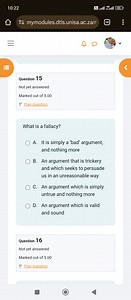 What is a fallacy?A. It is simply a 'bad' argument, and nothi... | Filo