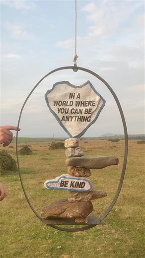 2M views · 44K reactions | ‘Be Kind’ Rock balance on the suspended hoop in real time created up on Bodmin moor. All the rocks were taken and brought back with me This one is nearly 3 minutes long #LeaveNoTrace #cornwall #rockbalance rocks up | rocks up | Facebook