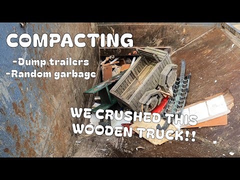 Wooden Truck Gets DESTROYED in Industrial Compactor! Transfer Station ASMR