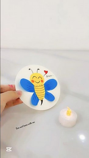🐝 Cute Bee Craft Idea | Easy Paper Art for Kids | DIY Buzzing Bee 🐝 #shorts #easycrafts #art