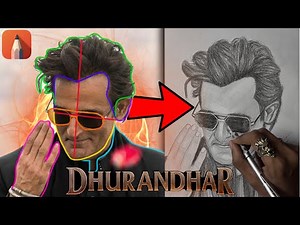 How to Draw Akshaye Khanna as Rehman Dakait ✏️ DHURANDHAR (2026) 🔥 Realistic Pencil Sketch