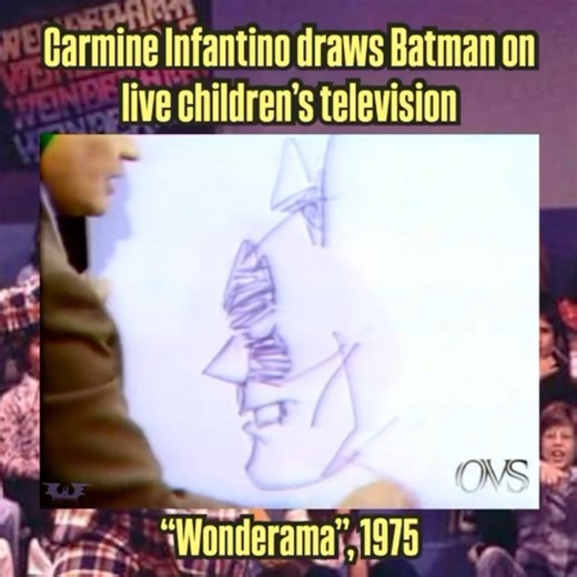 🎞: In 1975, Carmine Infantino was a guest on the children variety show “Wonderama”. As he discussed the importance of comics to a younger audience, Infantino did live sketches of DC characters Batman and The Flash. Carmine Infantino (1925-2013) worked on several DC books such as Green Lantern and Black Canary in the 1940s. While illustrating for Westerns and superhero comics, Infantino was asked to pencil the return of The Flash in 1956 for Showcase #4. With a clear, refined linear style, he no