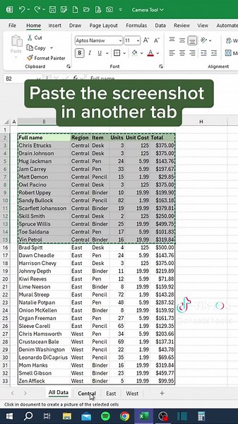 Camera Tool in Excel! #excel #exceltips #spreadsheet #cheatsheets #tutorials