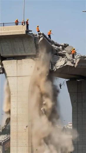 Terrifying Bridge Demolition Gone WRONG! 😱 Workers' Narrow Escape