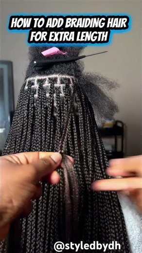 How to add extensions to braids fr extra length #braidtutorial #hairinspo #hairinspo braidstyles