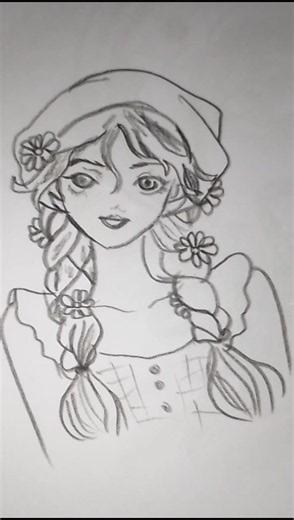 How to Draw a Cute Anime Girl with Braids | Easy Pencil Sketch Tutorial #shorts