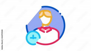 adding new person Icon Animation. color adding new person animated icon on white background