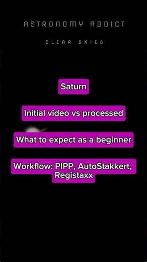 Saturn and its Rings from raw video to final image 😁