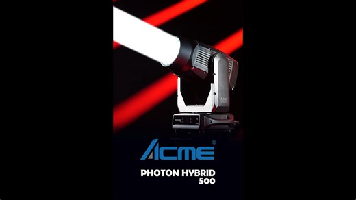 ACME Lighting on Instagram: "Long throw. Big punch. Maximum impact. Meet the PHOTON HYBRID 500 — ACME’s first moving laser hybrid, built to cut through the sky with jaw-dropping intensity. ⚡ 350W white laser source 🔍 180 mm frontal lens 💥 4,608,000 lux @ 5 m 🎯 Ultra-narrow 0.9° beam ⛈️ IP66-rated for outdoor use Beam. Spot. Wash. All in one. From large-scale shows to landscape applications, the PHOTON HYBRID 500 delivers exceptional beam quality, ultra-clear gobo projection, and pure visual d