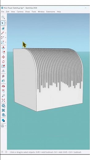 This workflow helps create repeated architectural elements for façades, roofs, and pergola designs.