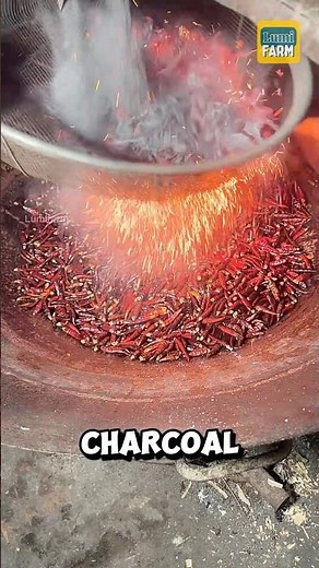 Why do Chinese people mix chili peppers with hot charcoal? #pepper #shorts