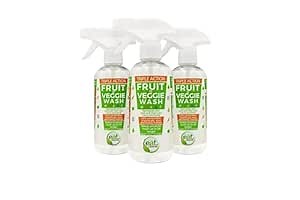 Eat Cleaner Fruit and Vegetable Wash Spray Removes Pesticides Water Can’t. Eliminates 99.9% of harmful chemicals from Surfaces AND Tissues (3-pack)